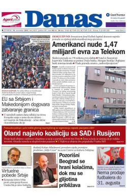 Danas - broj 6625, 19. nov 2015.
