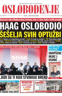 Oslobođenje - broj 24.913, 1. apr 2016.