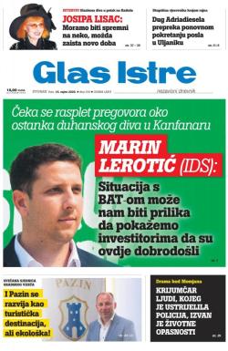 Glas Istre - broj 255, 15. sep 2020.