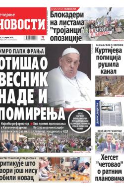 Večernje novosti - broj 5355, 22. apr 2025.