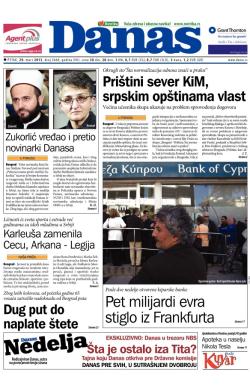 Danas - broj 5660, 29. mar 2013.
