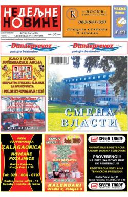 Nedeljne novine, B. Palanka - broj 2566, 7. nov 2015.