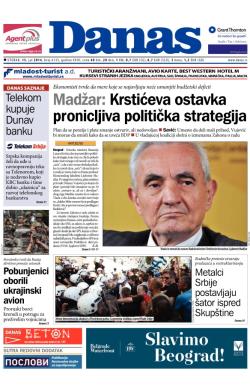 Danas - broj 6133, 15. jul 2014.