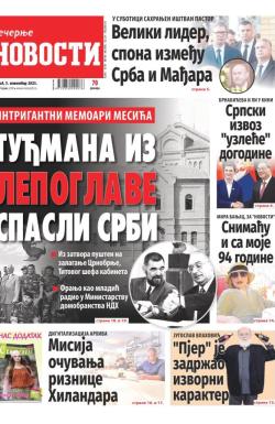 Večernje novosti - broj 4838, 5. nov 2023.