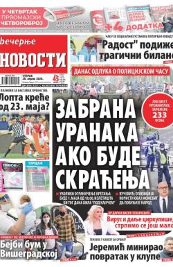 Večernje novosti - broj 3579, 28. apr 2020.