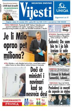 Vijesti - broj 5584, 23. nov 2013.