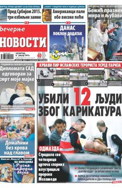Večernje novosti - broj 1404, 8. jan 2015.
