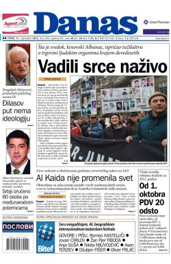 Danas - broj 5461, 11. sep 2012.