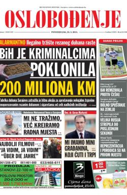 Oslobođenje - broj 24.538, 23. mar 2015.