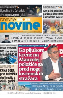 Dnevne novine - broj 2833, 10. nov 2020.