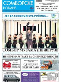 Somborske novine - broj 3322, 23. feb 2018.