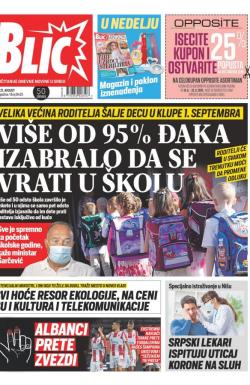 Blic - broj 8435, 21. avg 2020.