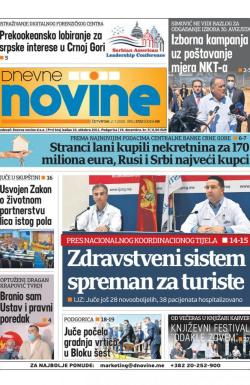 Dnevne novine - broj 2722, 2. jul 2020.