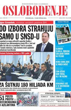 Oslobođenje - broj 24.888, 7. mar 2016.