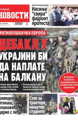Večernje novosti - broj 5313, 9. mar 2025.