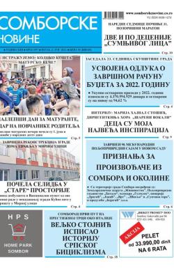 Somborske novine - broj 3597, 2. jun 2023.