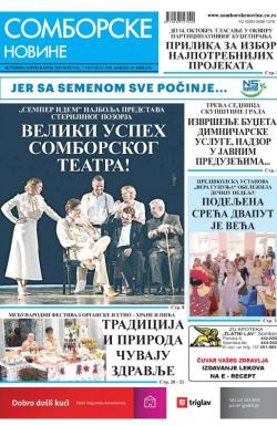 Somborske novine - broj 3459, 9. okt 2020.