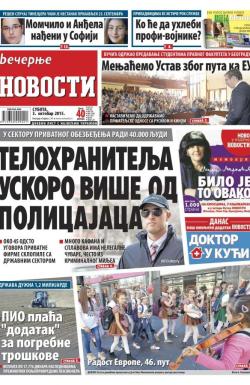 Večernje novosti - broj 1669, 3. okt 2015.