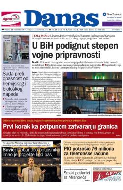 Danas - broj 6626, 20. nov 2015.
