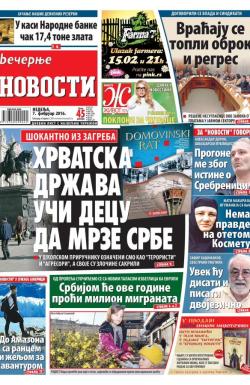 Večernje novosti - broj 1795, 7. feb 2016.