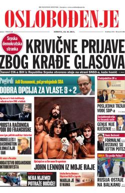 Oslobođenje - broj 24.382, 18. okt 2014.