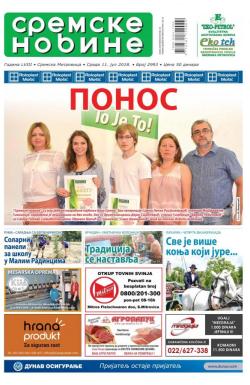 Sremske Novine - broj 2993, 11. jul 2018.