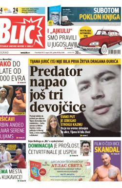 Blic - broj 6298, 25. avg 2014.
