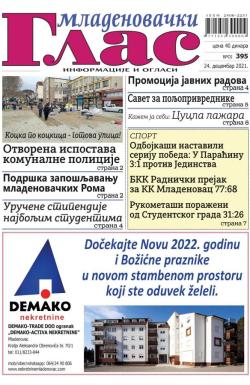 Mladenovački Glas - broj 395, 24. dec 2021.