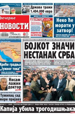 Večernje novosti - broj 1079, 2. nov 2013.