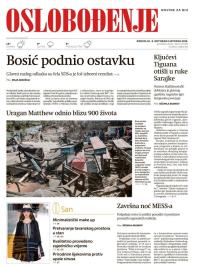 Oslobođenje - broj 25099, 9. okt 2016.