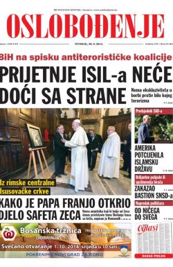 Oslobođenje - broj 24.364, 30. sep 2014.