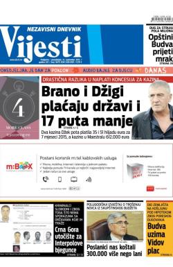 Vijesti - broj 6275, 14. sep 2015.