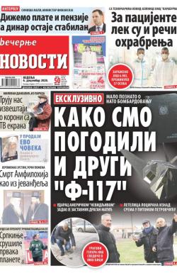 Večernje novosti - broj 3797, 6. dec 2020.