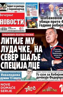 Večernje novosti - broj 3498, 29. jan 2020.