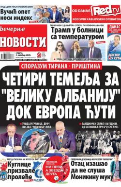 Večernje novosti - broj 3733, 3. okt 2020.