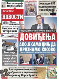 Večernje novosti - broj 2860, 26. jan 2018.