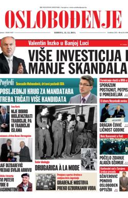 Oslobođenje - broj 24.438, 13. dec 2014.