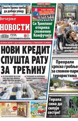 Večernje novosti - broj 1908, 2. jun 2016.
