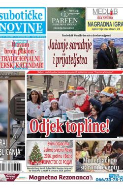 Nove Subotičke novine - broj 454, 26. dec 2025.