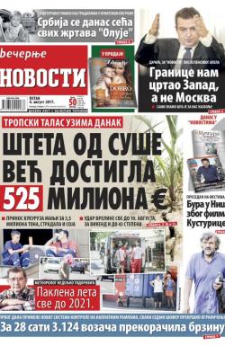 Večernje novosti - broj 2688, 4. avg 2017.
