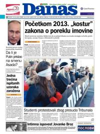 Danas - broj 5546, 5. dec 2012.