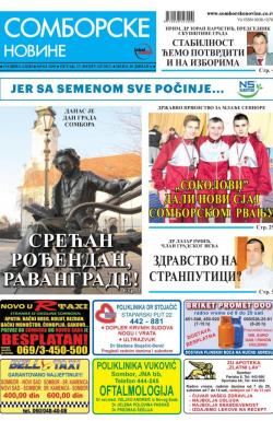 Somborske novine - broj 3269, 17. feb 2017.