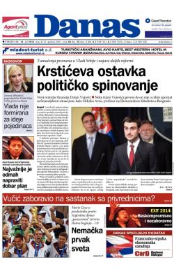 Danas - broj 6132, 14. jul 2014.