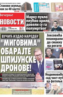 Večernje novosti - broj 4479, 2. nov 2022.