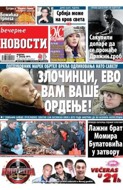 Večernje novosti - broj 1400, 4. jan 2015.