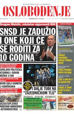 Oslobođenje - broj 24.734, 5. okt 2015.