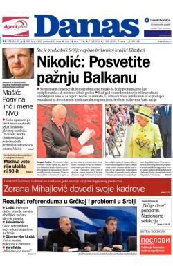 Danas - broj 6490, 7. jul 2015.