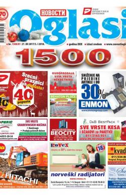 Novosti oglasi - broj 1500/01, 27. dec 2017.