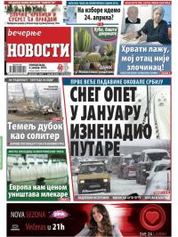 Večernje novosti - broj 1762, 4. jan 2016.