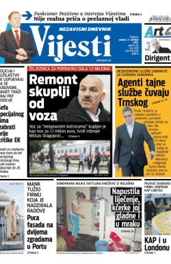 Vijesti - broj 6308, 17. okt 2015.
